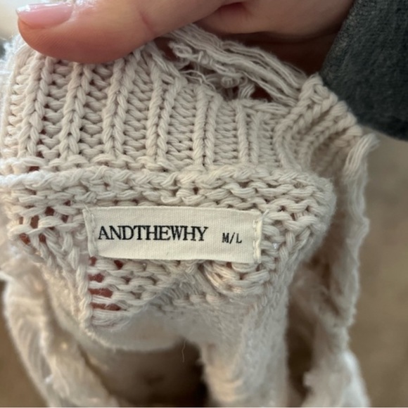 “And the Why” Cream Knit Sweater - Picture 3 of 3